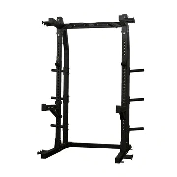 Half Rack package with bench, barbell, bumpers and collars