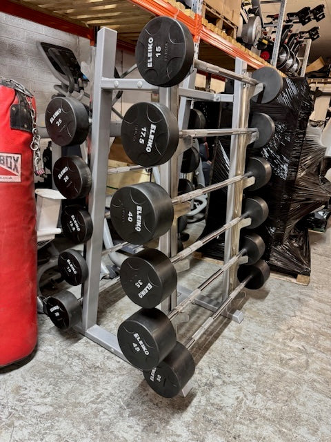 ELEIKO VULCANO BARBELL SET 10kg to 50kg Includes Storage Rack